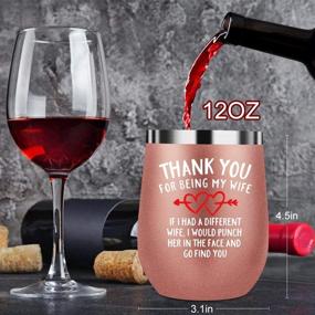 img 3 attached to 🍷 Romantic Thanks for Being My Wife Wine Tumbler With Lid - Perfect Gifts for Her, Soulmate, Wedding Anniversary, and Valentine's Day