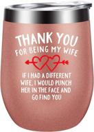 🍷 romantic thanks for being my wife wine tumbler with lid - perfect gifts for her, soulmate, wedding anniversary, and valentine's day логотип