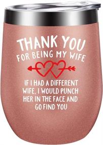 img 4 attached to 🍷 Romantic Thanks for Being My Wife Wine Tumbler With Lid - Perfect Gifts for Her, Soulmate, Wedding Anniversary, and Valentine's Day