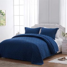 img 3 attached to 🛏️ NexHome All Season Queen Quilt Set: Blue & Olive Green Bedspreads, Lightweight Twin to King Sizes, 2/3 Piece Quilt Sets with Shams