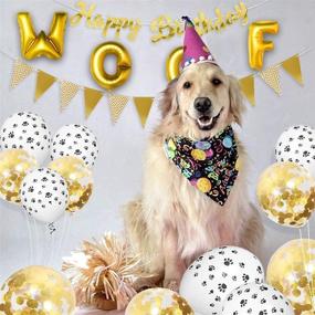 img 2 attached to 🐾 Kalimdor Dog Birthday Party Supplies: Paw Print Balloons, Cat Birthday Hat, Woof Letters, and More!