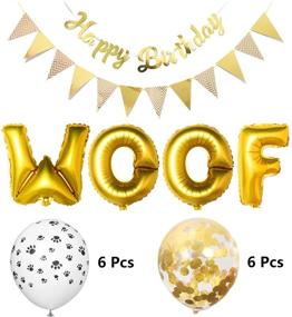 img 3 attached to 🐾 Kalimdor Dog Birthday Party Supplies: Paw Print Balloons, Cat Birthday Hat, Woof Letters, and More!