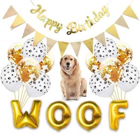 img 4 attached to 🐾 Kalimdor Dog Birthday Party Supplies: Paw Print Balloons, Cat Birthday Hat, Woof Letters, and More!