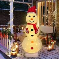 🎅 maqiauly 4.1ft outdoor lighted christmas decorations - collapsible led snowman xmas holiday porch lawn yard display for indoor party decor (batteries not included, assembly required) logo