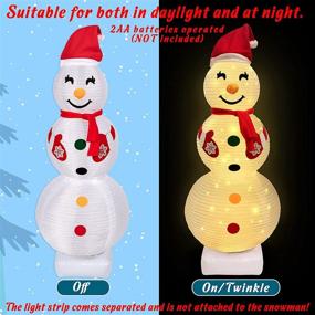 img 1 attached to 🎅 Maqiauly 4.1Ft Outdoor Lighted Christmas Decorations - Collapsible LED Snowman Xmas Holiday Porch Lawn Yard Display for Indoor Party Decor (Batteries Not Included, Assembly Required)