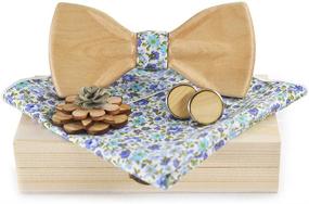img 3 attached to Classic Matching Handkerchief Cufflinks Wedding Men's Accessories and Ties, Cummerbunds & Pocket Squares