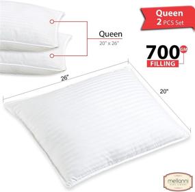 img 3 attached to 🌬️ Mellanni Plush Gel-Fiber Filled Pillows with 100% Cotton Cases, Innovative 3D Hollow Siliconized Material for Cooling Comfort and Shape Retention, NO Flattening! (2-Pack Standard/Queen Size)