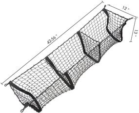 img 2 attached to Органайзер для грузовиков - багажная сетка с трехкарманным сетчатым хранением для GMC Sierra Acadia Pickup, Chevy Malibu Equinox Tahoe, аксессуары Colorado Sequoia.