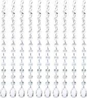 🔮 10 feet crystal chandelier pendants beads chain parts glass beads teardrop crystal for christmas wedding party tree garlands decor, jewelry making & diy crafts – pack of 10 logo