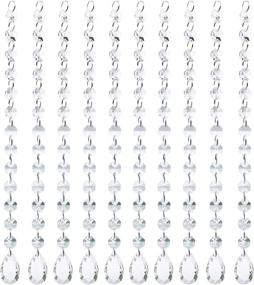 img 4 attached to 🔮 10 Feet Crystal Chandelier Pendants Beads Chain Parts Glass Beads Teardrop Crystal for Christmas Wedding Party Tree Garlands Decor, Jewelry Making & DIY Crafts – Pack of 10