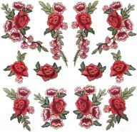 🌹 12pcs banfeng rose embroidered lace flower applique patches for arts crafts diy decor, jeans, jackets, clothing, bags logo