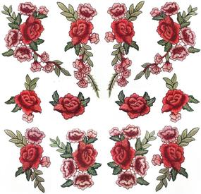 img 4 attached to 🌹 12pcs Banfeng Rose Embroidered Lace Flower Applique Patches for Arts Crafts DIY Decor, Jeans, Jackets, Clothing, Bags