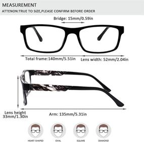 img 3 attached to 👓 Protective Henotin 5-Pack Reading Glasses: Blue Light Blocking Eyeglasses with Spring Hinge, Anti Glare UV Ray Filter for Women and Men