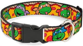 img 3 attached to 🍕 Buckle-Down Ninja Turtles 4-Turtle Faces Pepperoni Pizza/Group Pose Plastic Clip Collar