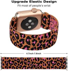 img 3 attached to 🐆 Растяжимый ремешок BMBEAR - браслет для Apple Watch 38 мм 40 мм, совместимый со сериями 6/5/4/3/2/1, в коричневом леопардовом узоре