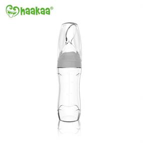 img 4 attached to Haakaa Silicone Baby Food Feeding Spoon: Stylish Grey Design for Hassle-free Feeding