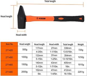 img 1 attached to 🔨 KSEIBI 271450: Reliable and Sturdy Blacksmith Machinist Hammer for Superior Performance