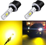 🚘 alla lighting 3800lm 899 880 led fog light bulbs 893 885, 3000k amber yellow - extreme brightness for auto motorcycle cars trucks suvs logo