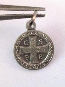 img 2 attached to 📿 Bundle of 5 Small Size Saint Benedict Silver Tone Medals - Made in Italy - The Patron Saints Collection