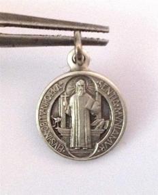 img 3 attached to 📿 Bundle of 5 Small Size Saint Benedict Silver Tone Medals - Made in Italy - The Patron Saints Collection