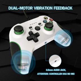 img 4 attached to 🎮 Wired Xbox One Controller with Vibration Feedback & Upgraded Joysticks - Enhanced Gaming Experience for Xbox One Series and PC