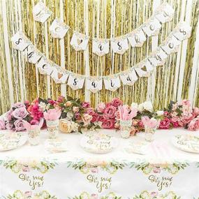 img 2 attached to 💍 3-Pack of "She Said Yes" Table Covers for Bridal Showers - 54 x 108 inches