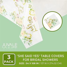 img 3 attached to 💍 3-Pack of "She Said Yes" Table Covers for Bridal Showers - 54 x 108 inches