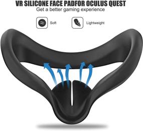 img 2 attached to 🎭 Чехол из черного силикона Esimen для подушки для лица Oculus Quest 2 - влагозащитный чехол для подушки для лица