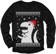 🦖 boys' clothing: christmas dinosaur sleeve t shirt sweatshirt logo