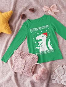 img 1 attached to 🦖 Boys' Clothing: Christmas Dinosaur Sleeve T Shirt Sweatshirt