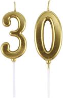 🎂 golden number candle for 30th birthday cake topper: celebrate wedding anniversaries & birthdays in style with this gold cake decoration logo