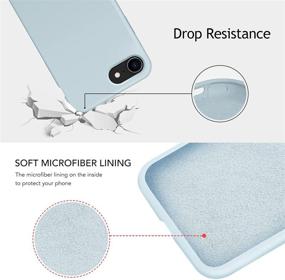 img 1 attached to 📱 OUXUL iPhone SE 2020 Case - Slim Blue Grey Liquid Silicone Gel Rubber Phone Cover with Microfiber Lining for iPhone 7/8/SE 2020 4.7-inch - Protective Phone Case