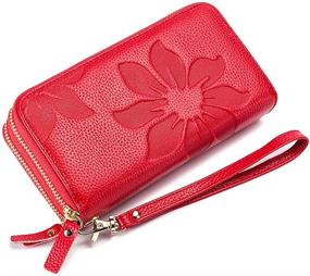 img 2 attached to Blocking Smartphone Embossed Capacity Wristlet Women's Handbags & Wallets for Wristlets