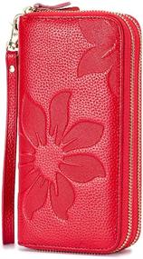 img 3 attached to Blocking Smartphone Embossed Capacity Wristlet Women's Handbags & Wallets for Wristlets