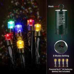 img 2 attached to 66 ft 200 LED Battery Operated String Lights, Multi-Color, Waterproof, 8 Modes & Auto Timer - Mini Lights for Xmas Decorations, Home, Party, Holiday Decor - Outdoor & Indoor Use