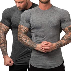 img 4 attached to 👕 URRU Men's 2-Pack Compression Quick Dry Workout T-Shirts - Baselayer Tee for Gym Training Tops in Sizes S-XXL