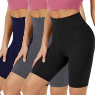 🩳 valandy high waisted biker shorts for women - 8" soft opaque yoga pants & workout shorts logo