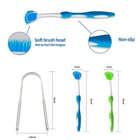 img 3 attached to Xrmai Tongue Scraper - Set of 👅 3, Stainless Steel Tongue Cleaners for Optimal Oral Hygiene