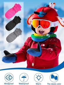 img 2 attached to Waterproof Outdoor Activities Girls' Accessories - Gloves and Mittens