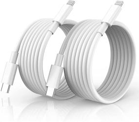 img 4 attached to 🔌 2-Pack MFi сертифицированный 10-футовый USB C к кабелю Lightning - быстрый зарядный кабель для iPhone 13/13 Pro Max, iPhone 12 Mini/12 Pro Max, iPhone 11 Pro, iPad, AirPods - кабель зарядки Lightning на Type C Charger Cable