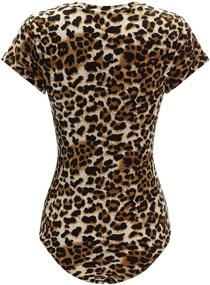 img 3 attached to 🐆 Chic Leopard Bodysuit Stretchy Jumpsuit: A Fashion-Favorite Women's Clothing