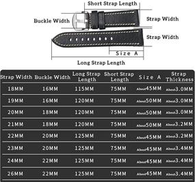 img 3 attached to 🕰️ Ремешок для часов REZERO из высококачественной кожи, ручной работы - размеры от 18 мм до 26 мм - натуральная кожаная лента с застежкой из нержавеющей стали для мужчин и женщин