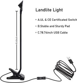 img 1 attached to 📚 Landlite Clip on Light Reading Light: USB LED Lamp with Flexible 360° Neck for Desk, Bed, Headboard, and Computers - Eye Protection & High Color Rendering