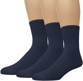 img 2 attached to EMEM Apparel Unisex Kids Soft Cotton Crew Casual School Uniform Socks 3-Pack for Boys and Girls