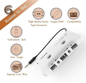 img 3 attached to 🚗 Upgrade Your Car Audio: Arsvita Cassette to Aux Adapter & 3.5 MM Auxillary Cable Tape Adapter Combo