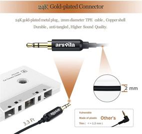 img 2 attached to 🚗 Upgrade Your Car Audio: Arsvita Cassette to Aux Adapter & 3.5 MM Auxillary Cable Tape Adapter Combo