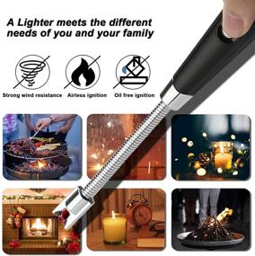 img 1 attached to 🔥 Awtok Rechargeable Electric Lighter with 360° Flexible Long Neck and Safety Switch - Ideal for Candle, Grill, Fireworks, BBQ