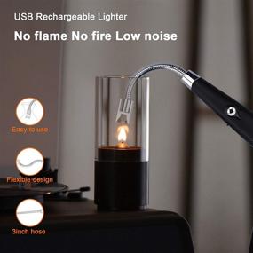 img 2 attached to 🔥 Awtok Rechargeable Electric Lighter with 360° Flexible Long Neck and Safety Switch - Ideal for Candle, Grill, Fireworks, BBQ