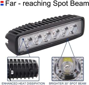 img 1 attached to 🚗 Northpole Light LED Light Bar, 2x 18W Spot Work Light Strips, Off-road & Fog Light Bar, IP67 Waterproof for Off-road Vehicles, Trucks, Cars, ATVs & SUVs