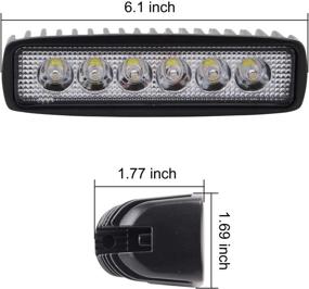 img 3 attached to 🚗 Northpole Light LED Light Bar, 2x 18W Spot Work Light Strips, Off-road & Fog Light Bar, IP67 Waterproof for Off-road Vehicles, Trucks, Cars, ATVs & SUVs